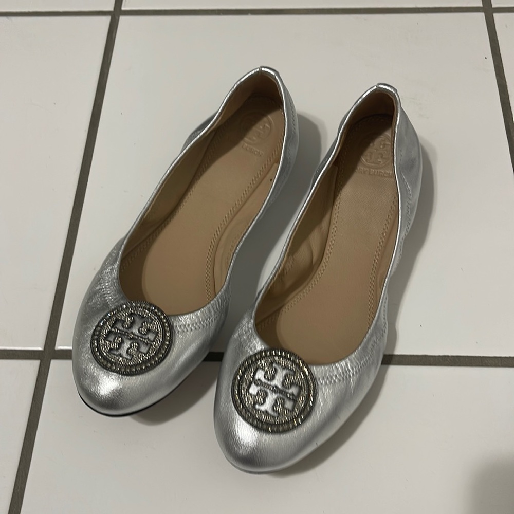 Silver Tory Burch Sandals